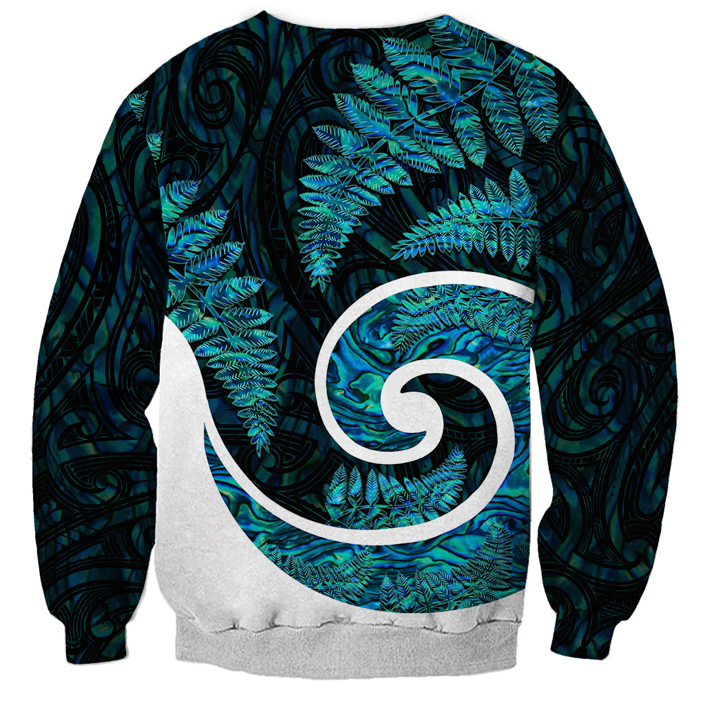 New Zealand Sweatshirt Maori With Silver Fern Papua Shell Green Ver.1 - Vibe Hoodie Shop