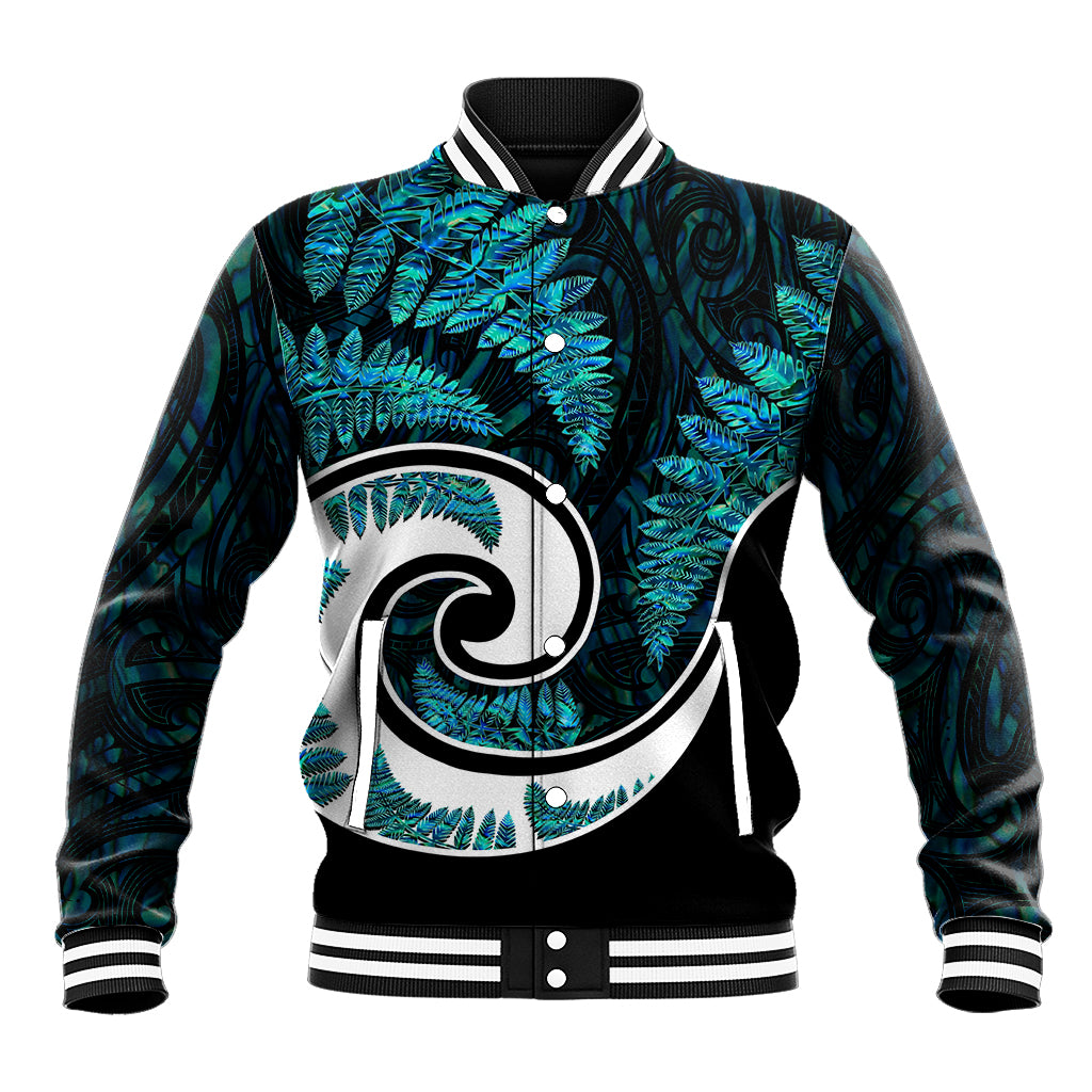 New Zealand Baseball Jacket Maori With Silver Fern Papua Shell Green Ver.2 - Vibe Hoodie Shop