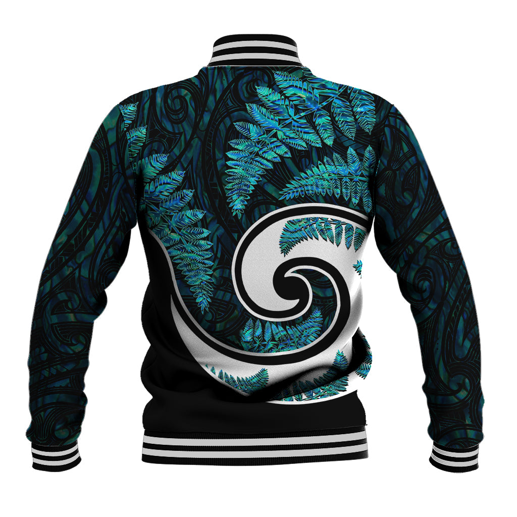 New Zealand Baseball Jacket Maori With Silver Fern Papua Shell Green Ver.2 - Vibe Hoodie Shop