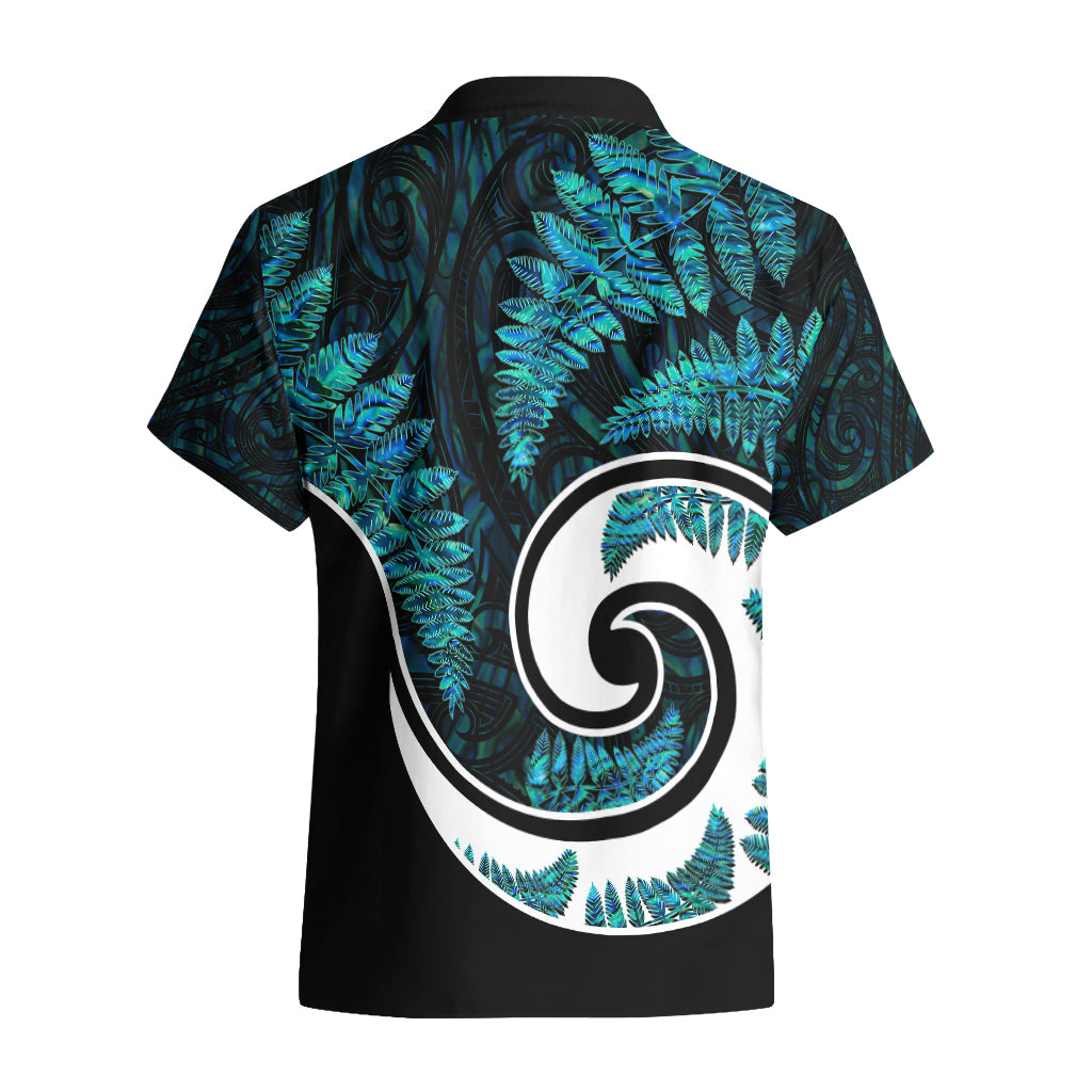 New Zealand Hawaiian Shirt Maori With Silver Fern Papua Shell Green Ver.2 - Vibe Hoodie Shop