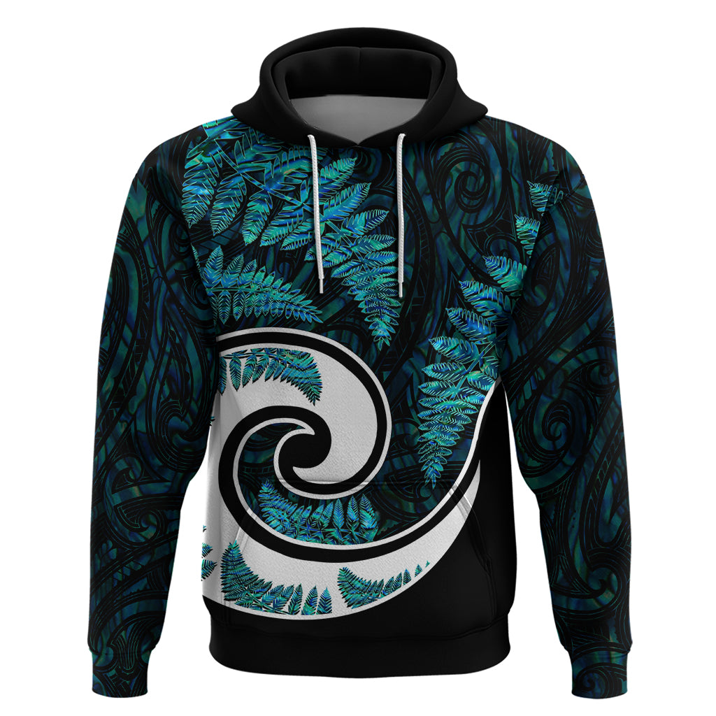 New Zealand Hoodie Maori With Silver Fern Papua Shell Green Ver.2 LT6 - Vibe Hoodie Shop