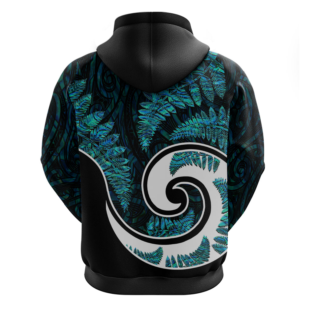 New Zealand Hoodie Maori With Silver Fern Papua Shell Green Ver.2 LT6 - Vibe Hoodie Shop