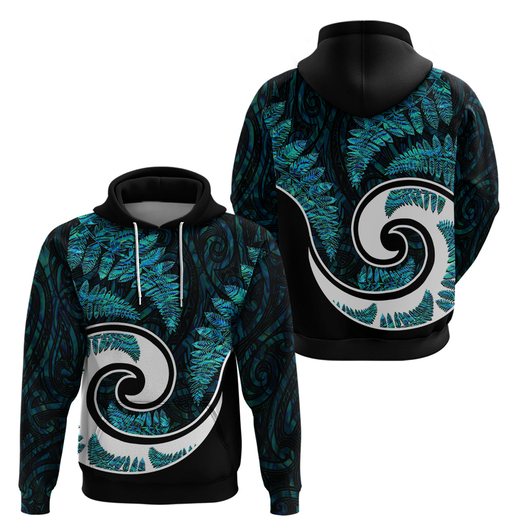 New Zealand Hoodie Maori With Silver Fern Papua Shell Green Ver.2 LT6 - Vibe Hoodie Shop