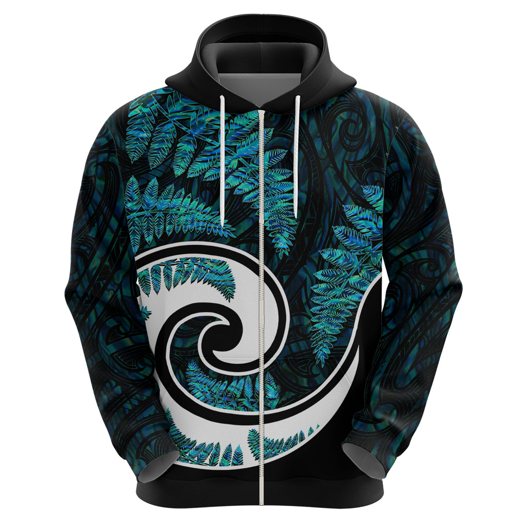 New Zealand Hoodie Maori With Silver Fern Papua Shell Green Ver.2 LT6 - Vibe Hoodie Shop