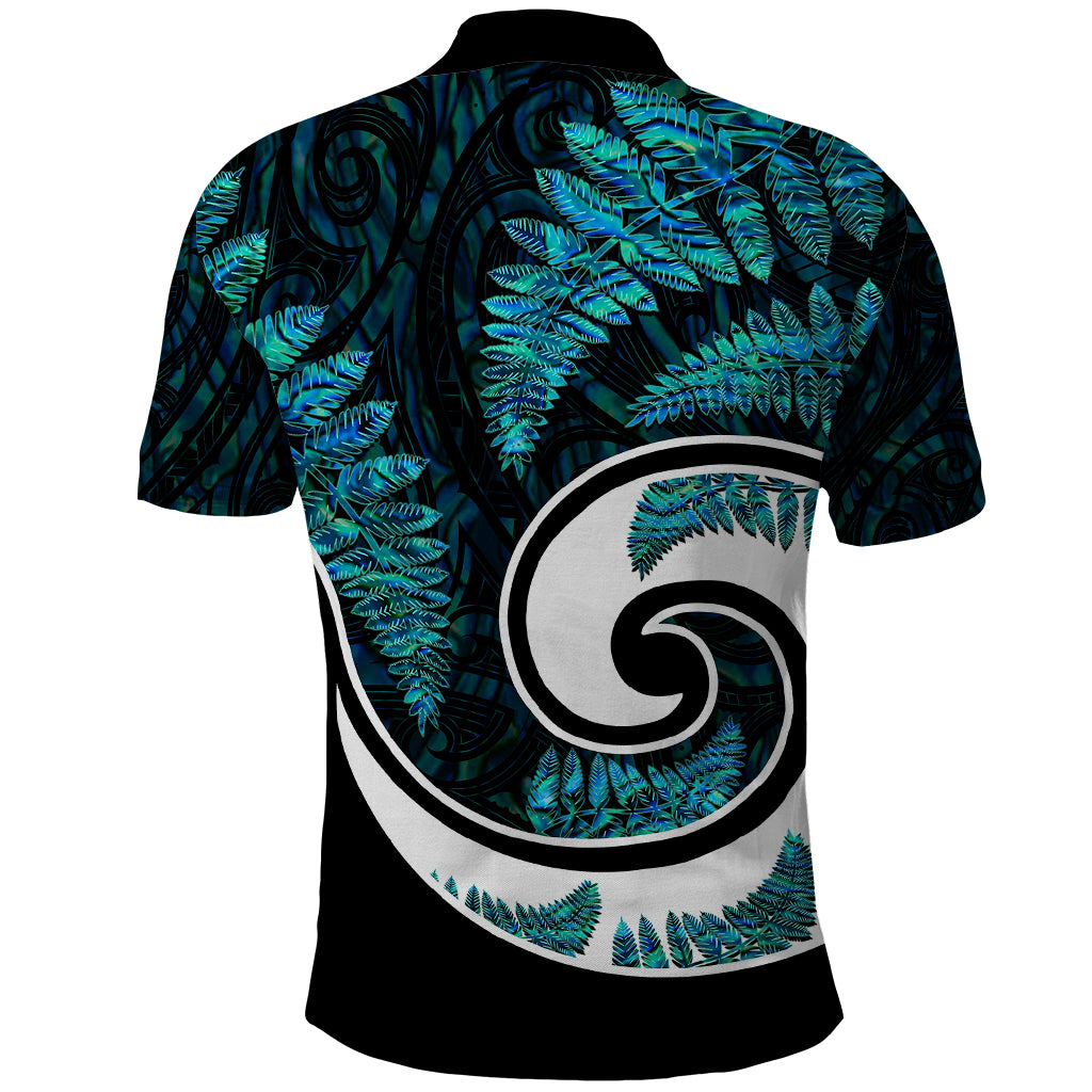 New Zealand Polo Shirt Maori With Silver Fern Papua Shell Green Ver.2 - Vibe Hoodie Shop