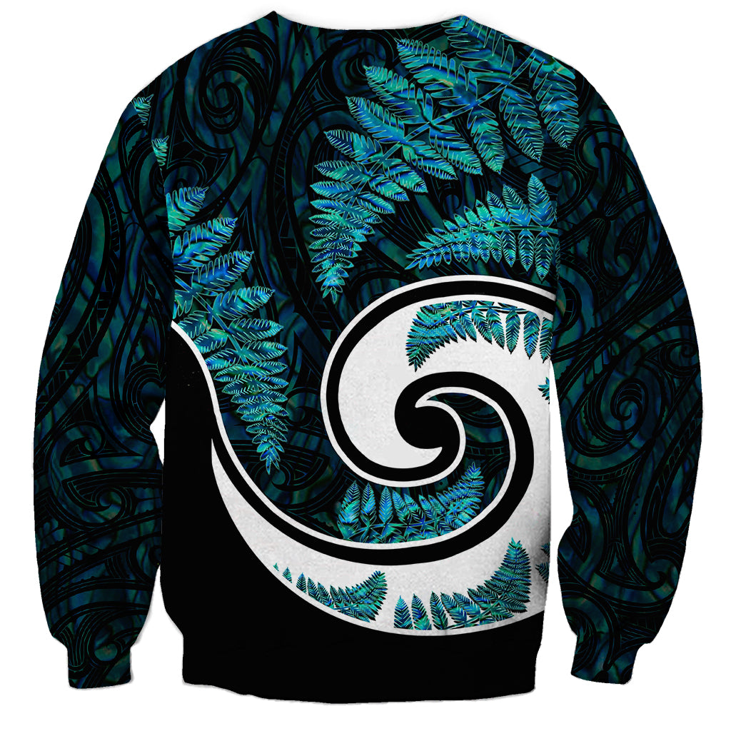 New Zealand Sweatshirt Maori With Silver Fern Papua Shell Green Ver.2 - Vibe Hoodie Shop