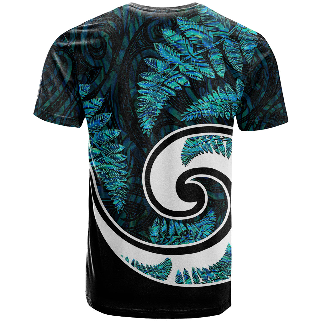 New Zealand T Shirt Maori With Silver Fern Papua Shell Green Ver.2 - Vibe Hoodie Shop