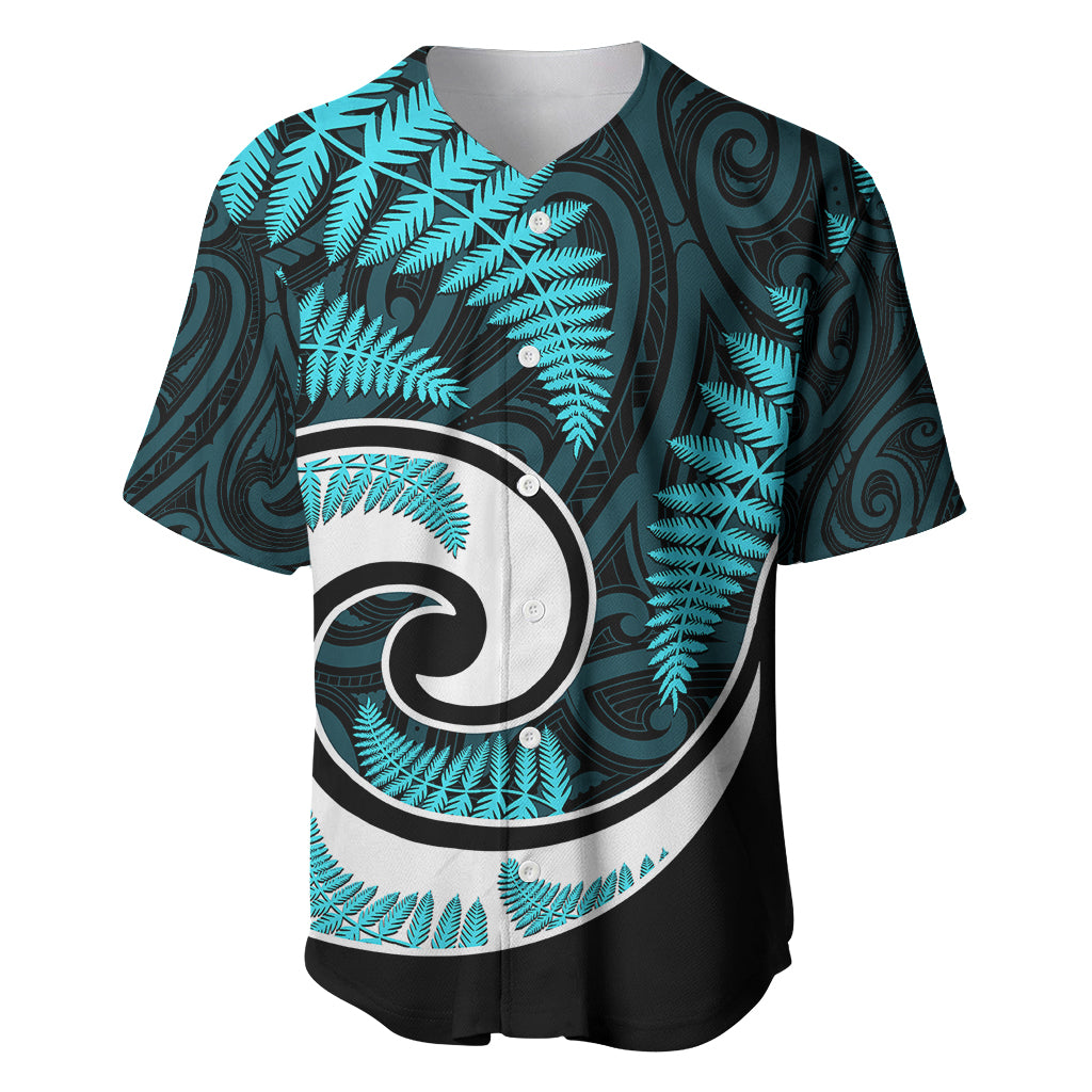 New Zealand Baseball Jersey Maori With Silver Fern Light Blue - Vibe Hoodie Shop