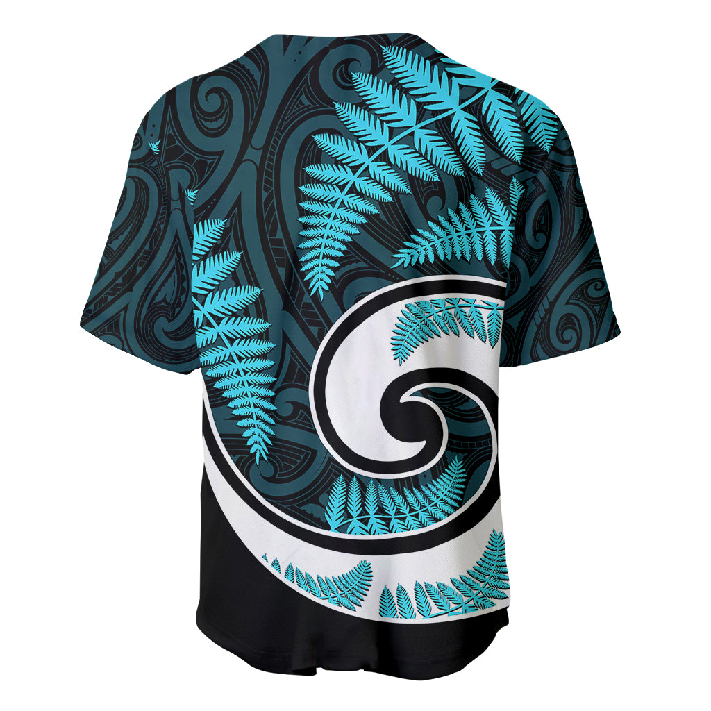 New Zealand Baseball Jersey Maori With Silver Fern Light Blue - Vibe Hoodie Shop