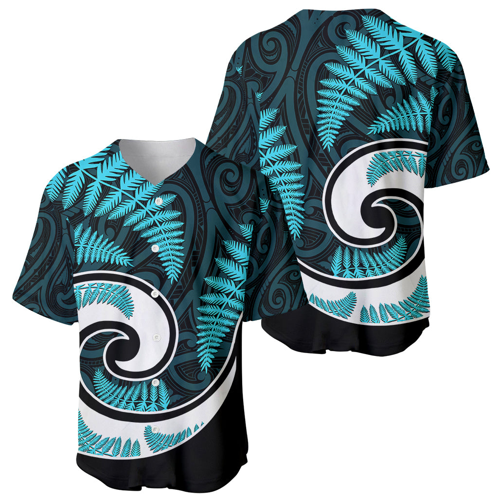 New Zealand Baseball Jersey Maori With Silver Fern Light Blue - Vibe Hoodie Shop