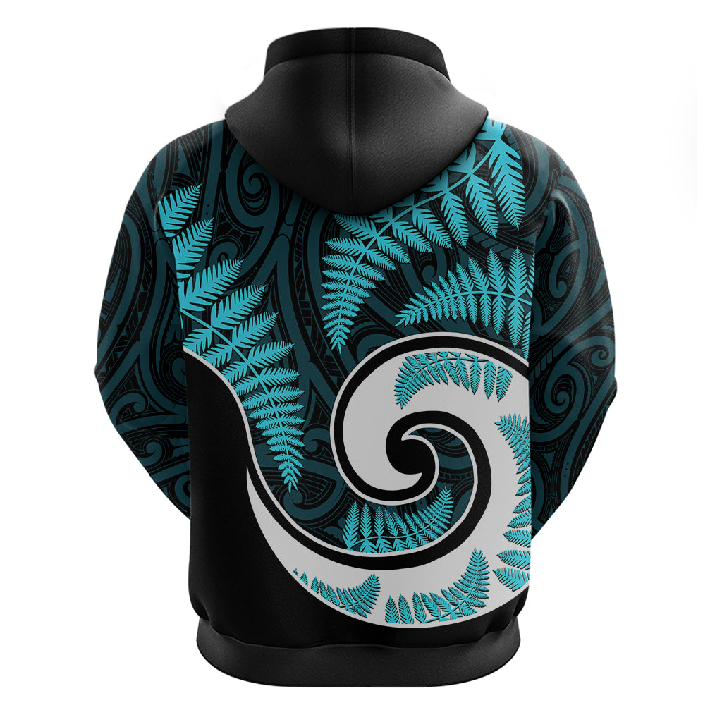 New Zealand Hoodie Maori With Silver Fern Light Blue LT6 - Vibe Hoodie Shop