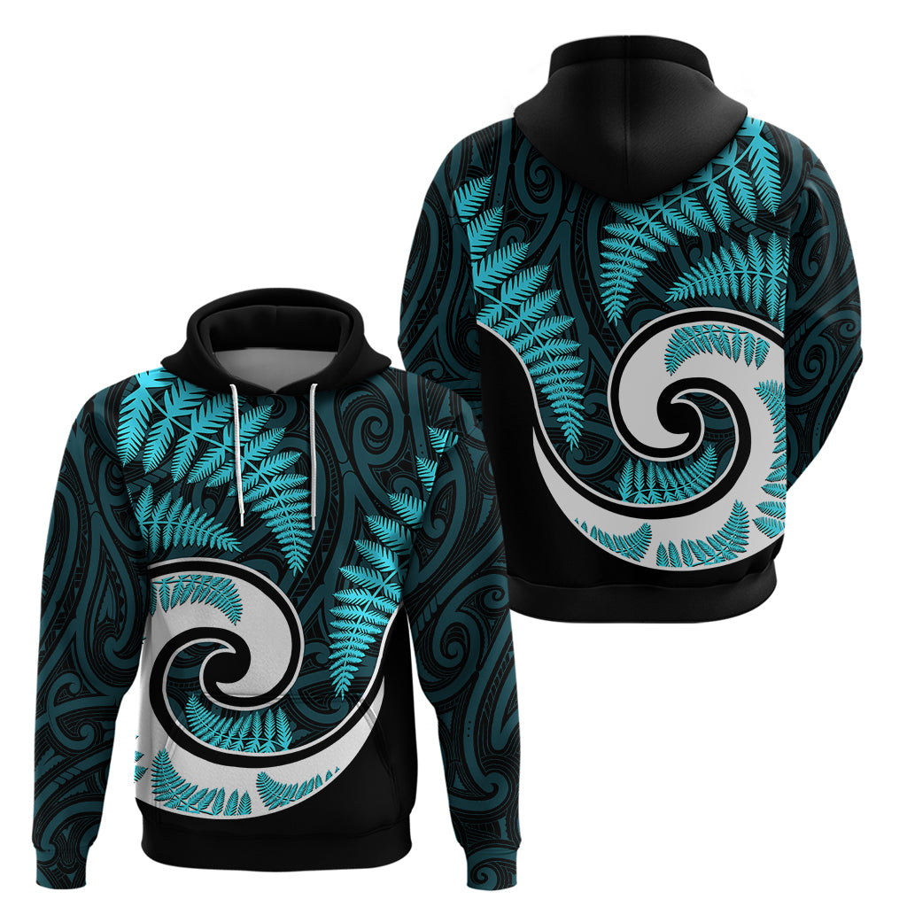 New Zealand Hoodie Maori With Silver Fern Light Blue LT6 - Vibe Hoodie Shop