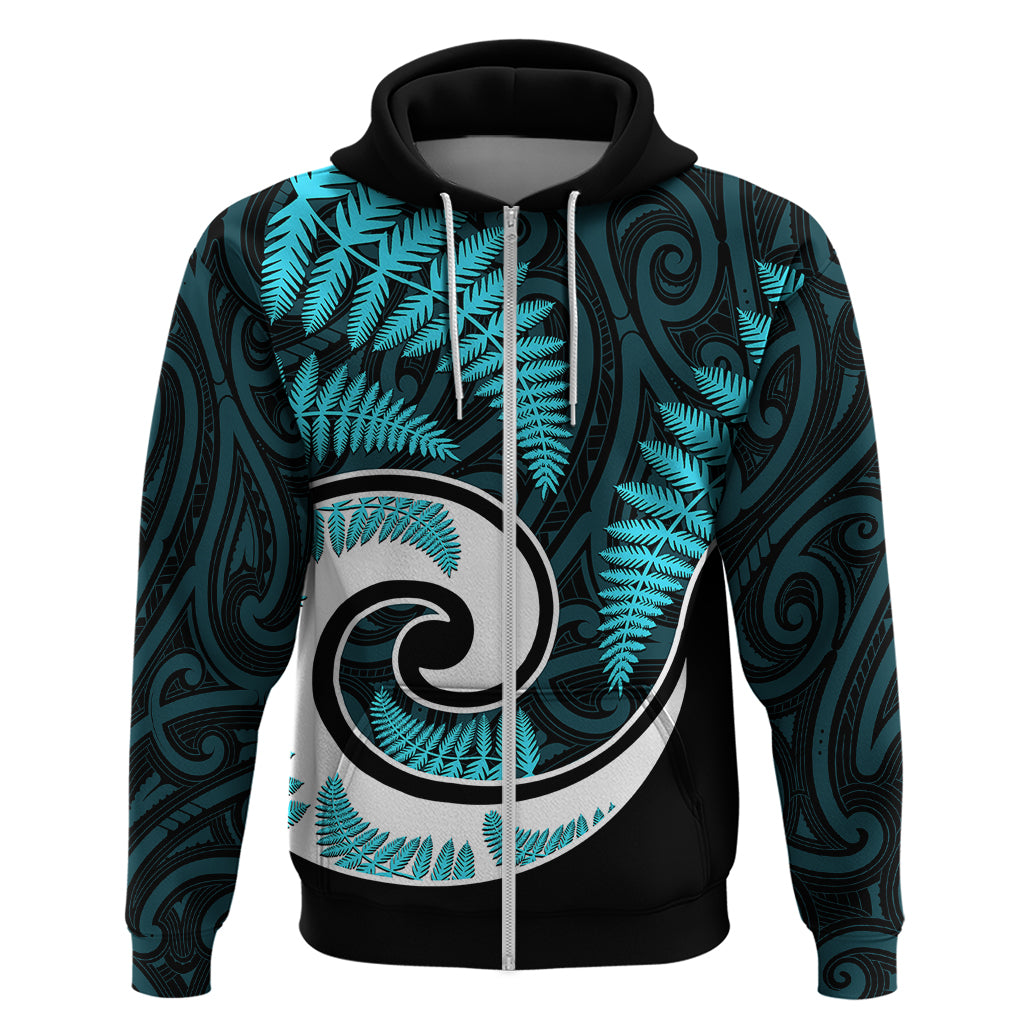 New Zealand Hoodie Maori With Silver Fern Light Blue LT6 - Vibe Hoodie Shop