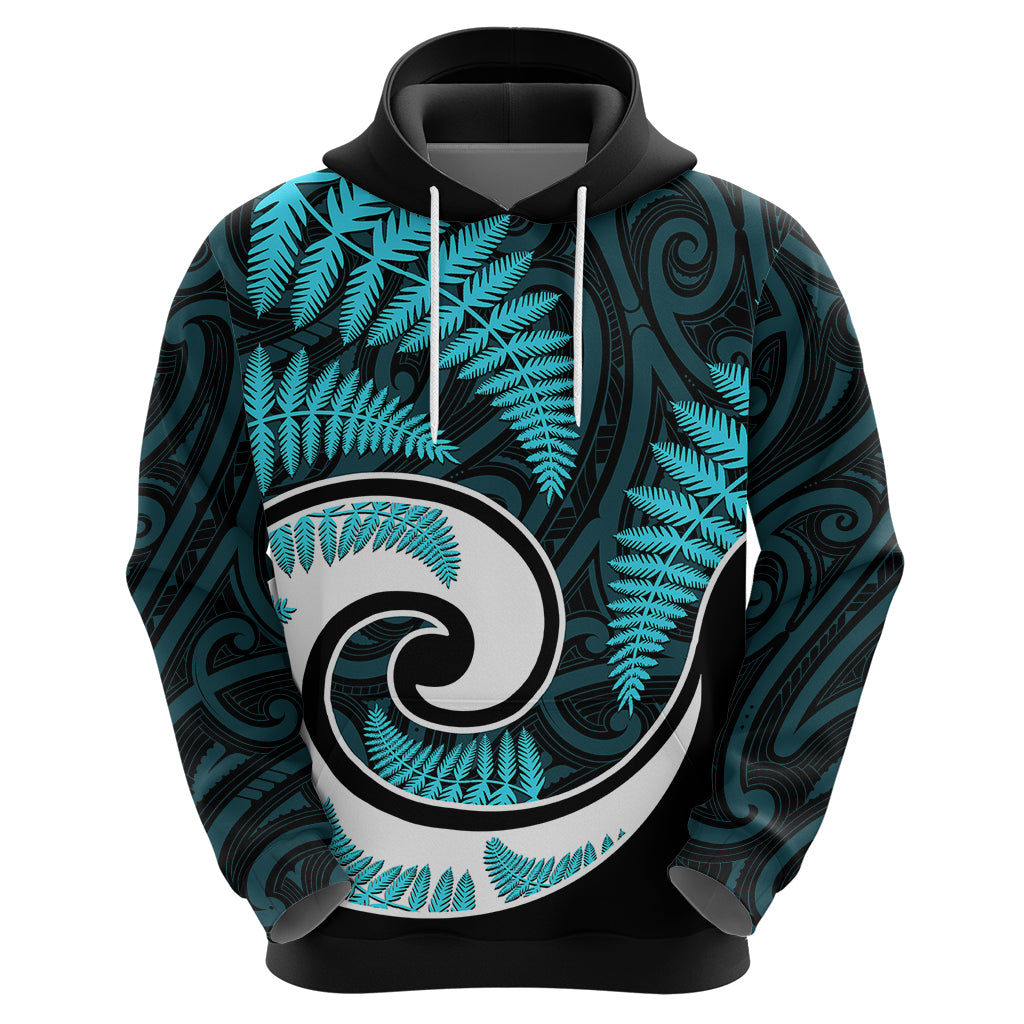 New Zealand Hoodie Maori With Silver Fern Light Blue LT6 - Vibe Hoodie Shop