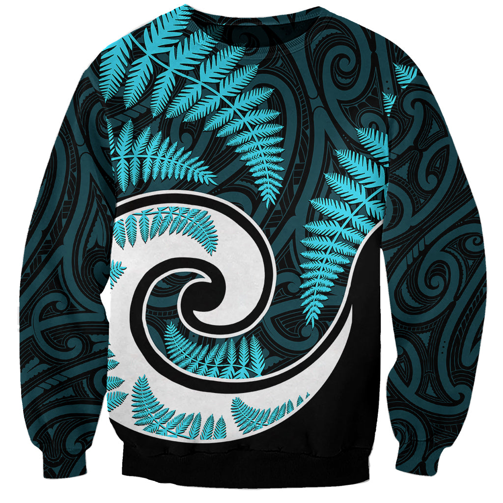 New Zealand Sweatshirt Maori With Silver Fern Light Blue - Vibe Hoodie Shop