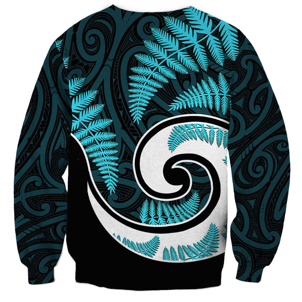 New Zealand Sweatshirt Maori With Silver Fern Light Blue - Vibe Hoodie Shop