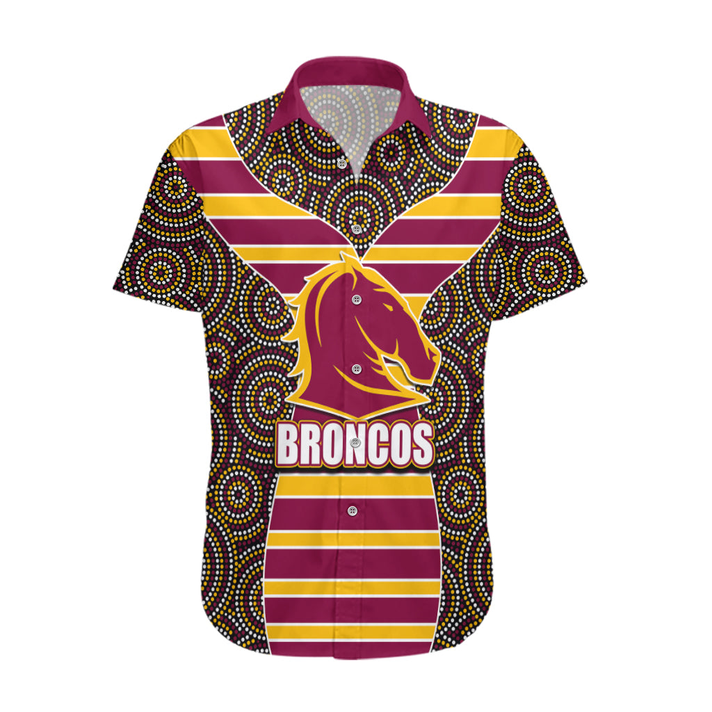 NRL - Boncos Hawaiian Shirt Mix Dot Aboriginal - Vibe Hoodie Shop