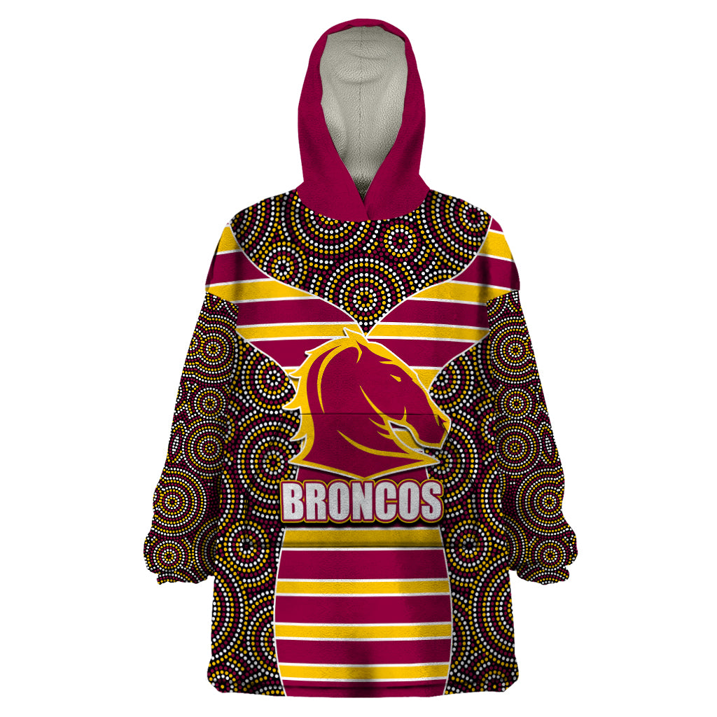 NRL - Boncos Wearable Blanket Hoodie Mix Dot Aboriginal - Vibe Hoodie Shop