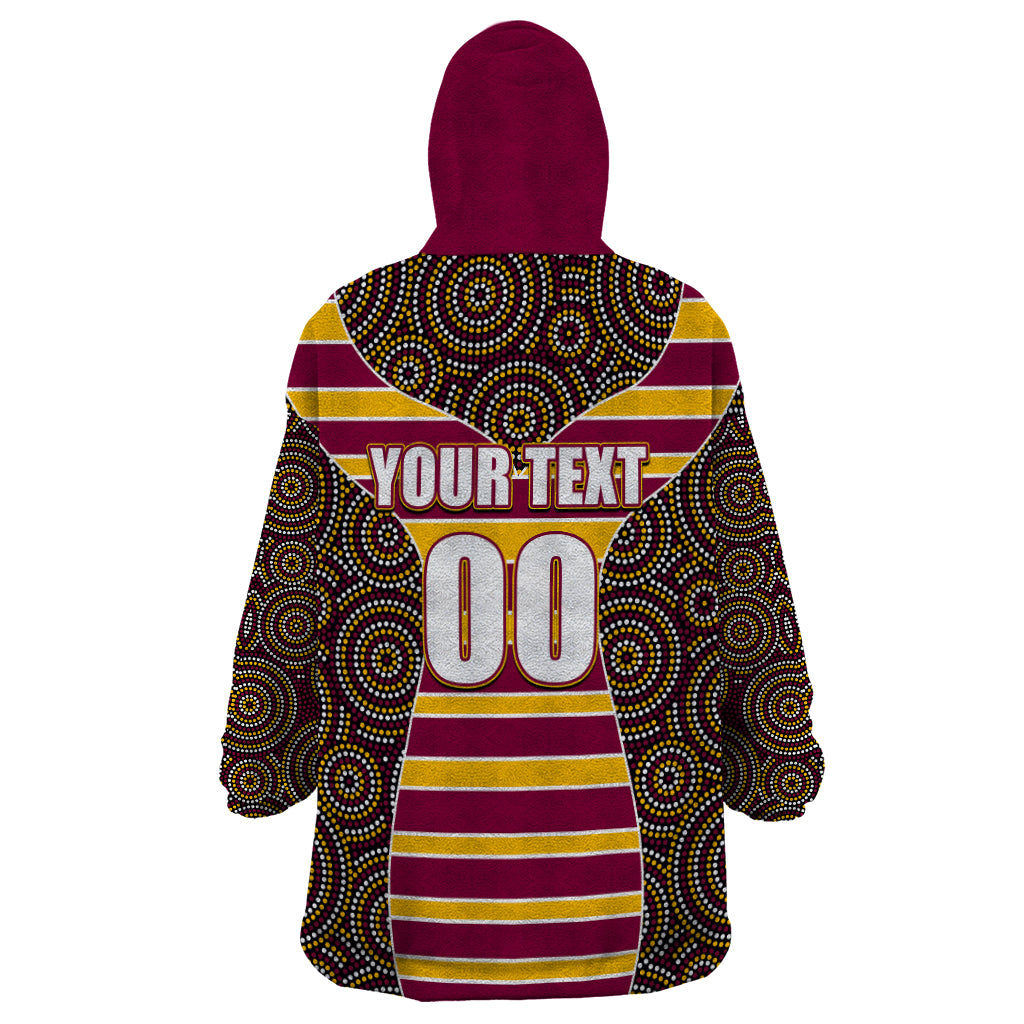 NRL - Boncos Wearable Blanket Hoodie Mix Dot Aboriginal - Vibe Hoodie Shop