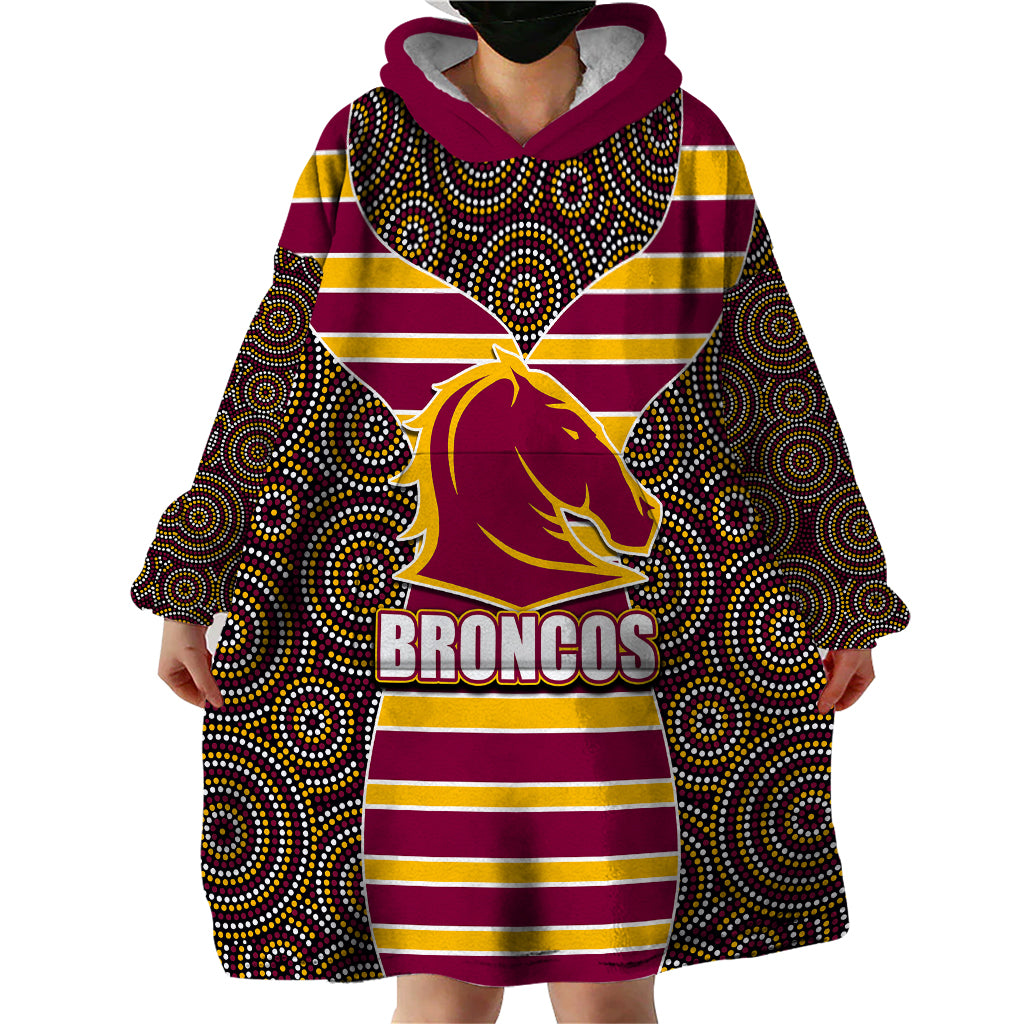 NRL - Boncos Wearable Blanket Hoodie Mix Dot Aboriginal - Vibe Hoodie Shop