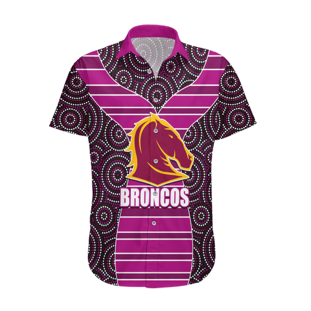 NRL - Boncos Hawaiian Shirt Mix Dot Aboriginal Pink Version - Vibe Hoodie Shop