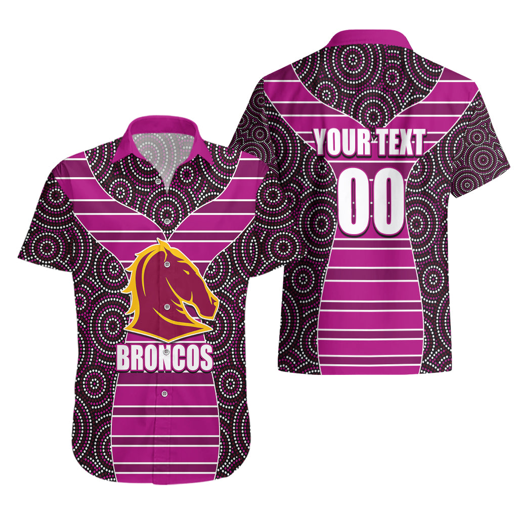 NRL - Boncos Hawaiian Shirt Mix Dot Aboriginal Pink Version - Vibe Hoodie Shop