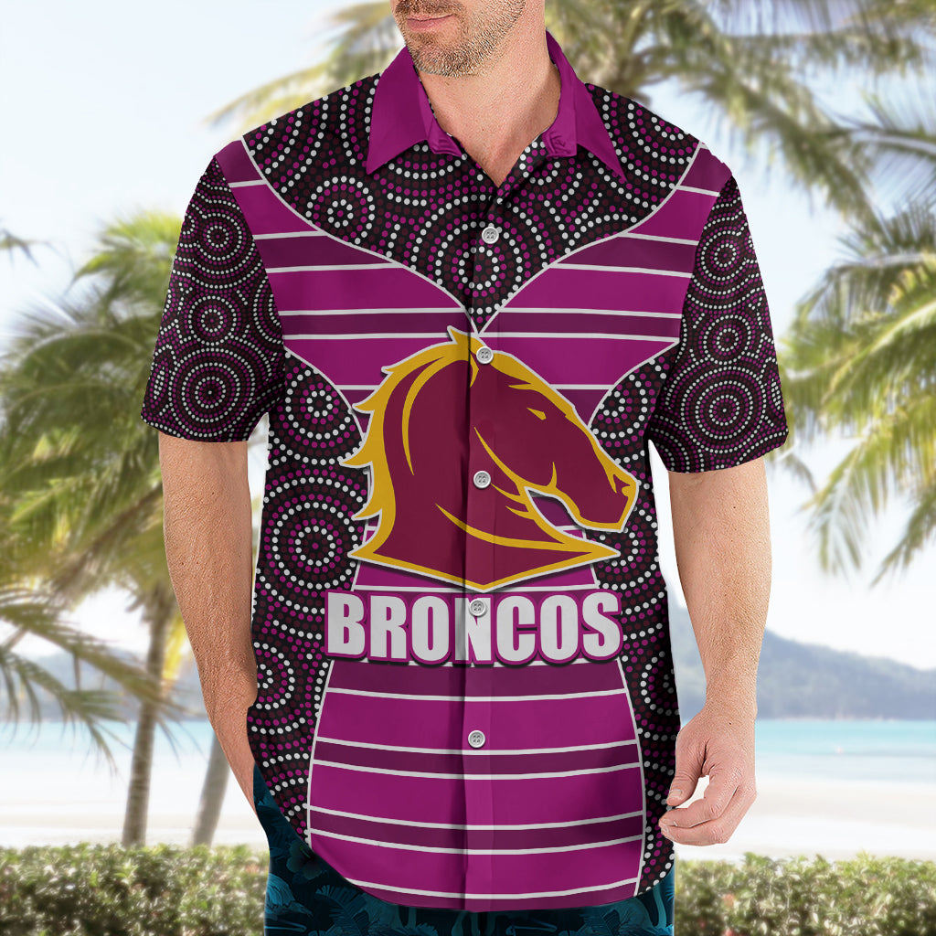 NRL - Boncos Hawaiian Shirt Mix Dot Aboriginal Pink Version - Vibe Hoodie Shop