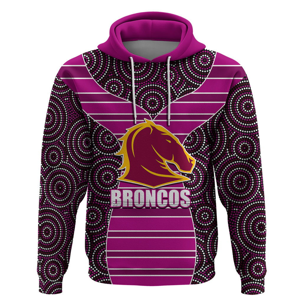 NRL - Boncos Hoodie Mix Dot Aboriginal Pink Version LT6 - Vibe Hoodie Shop