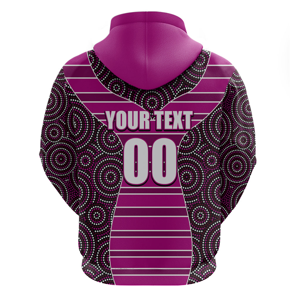 NRL - Boncos Hoodie Mix Dot Aboriginal Pink Version LT6 - Vibe Hoodie Shop