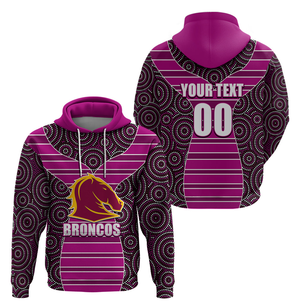 NRL - Boncos Hoodie Mix Dot Aboriginal Pink Version LT6 - Vibe Hoodie Shop