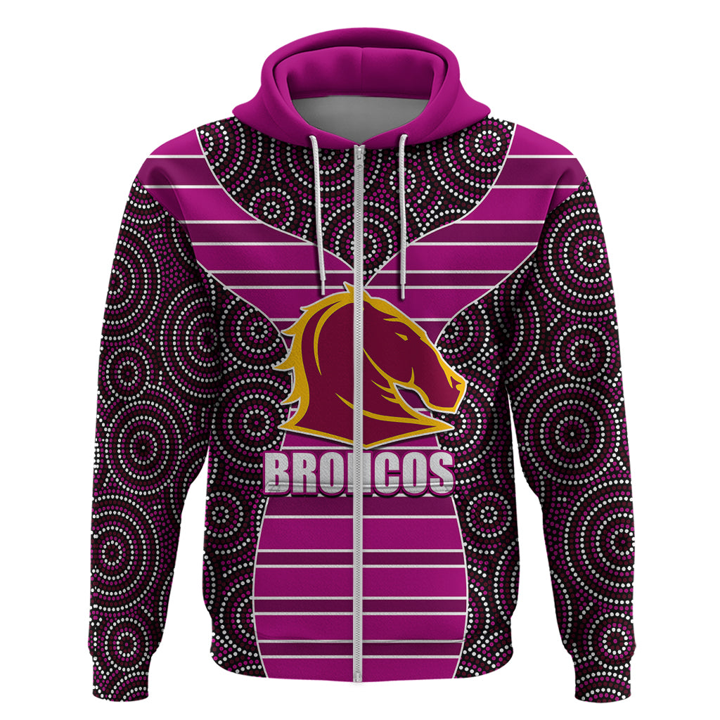 NRL - Boncos Hoodie Mix Dot Aboriginal Pink Version LT6 - Vibe Hoodie Shop