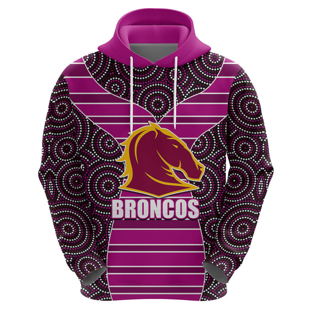 NRL - Boncos Hoodie Mix Dot Aboriginal Pink Version LT6 - Vibe Hoodie Shop