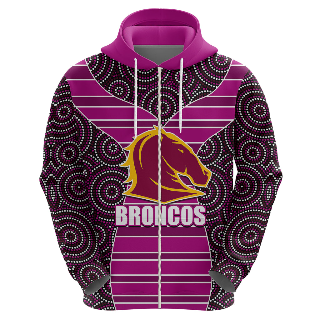 NRL - Boncos Hoodie Mix Dot Aboriginal Pink Version LT6 - Vibe Hoodie Shop