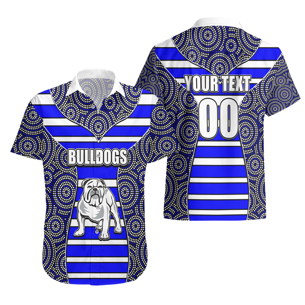 NRL - Bulldogs Hawaiian Shirt Mix Dot Aboriginal - Vibe Hoodie Shop