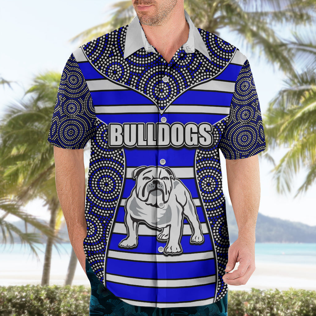NRL - Bulldogs Hawaiian Shirt Mix Dot Aboriginal - Vibe Hoodie Shop