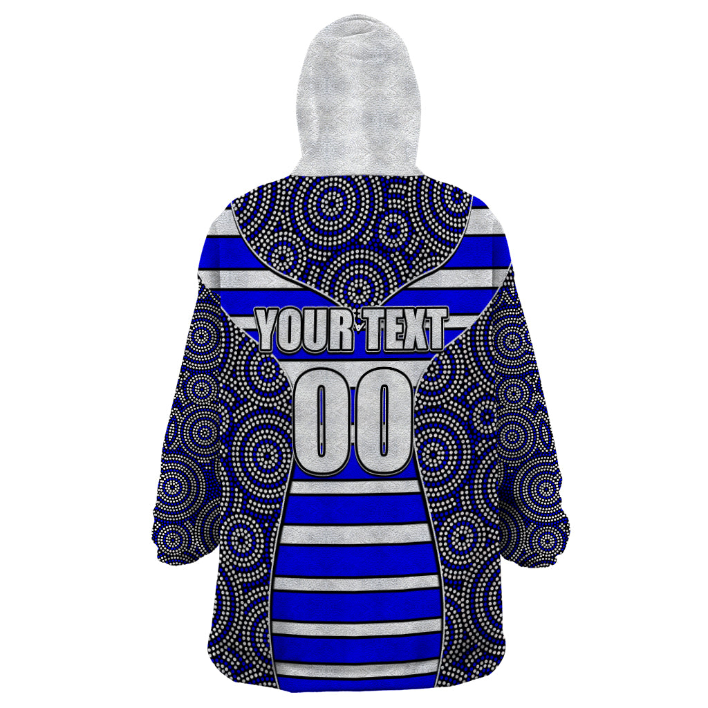 NRL - Bulldogs Wearable Blanket Hoodie Mix Dot Aboriginal - Vibe Hoodie Shop