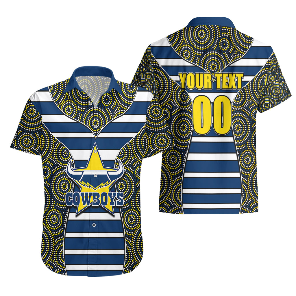 NRL - Cowboys Hawaiian Shirt Mix Dot Aboriginal - Vibe Hoodie Shop