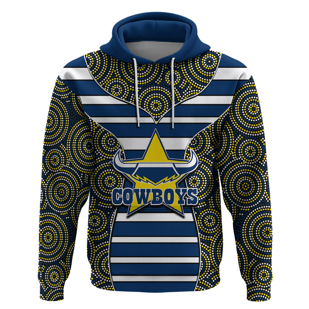 NRL - Cowboys Hoodie Mix Dot Aboriginal LT6 - Vibe Hoodie Shop
