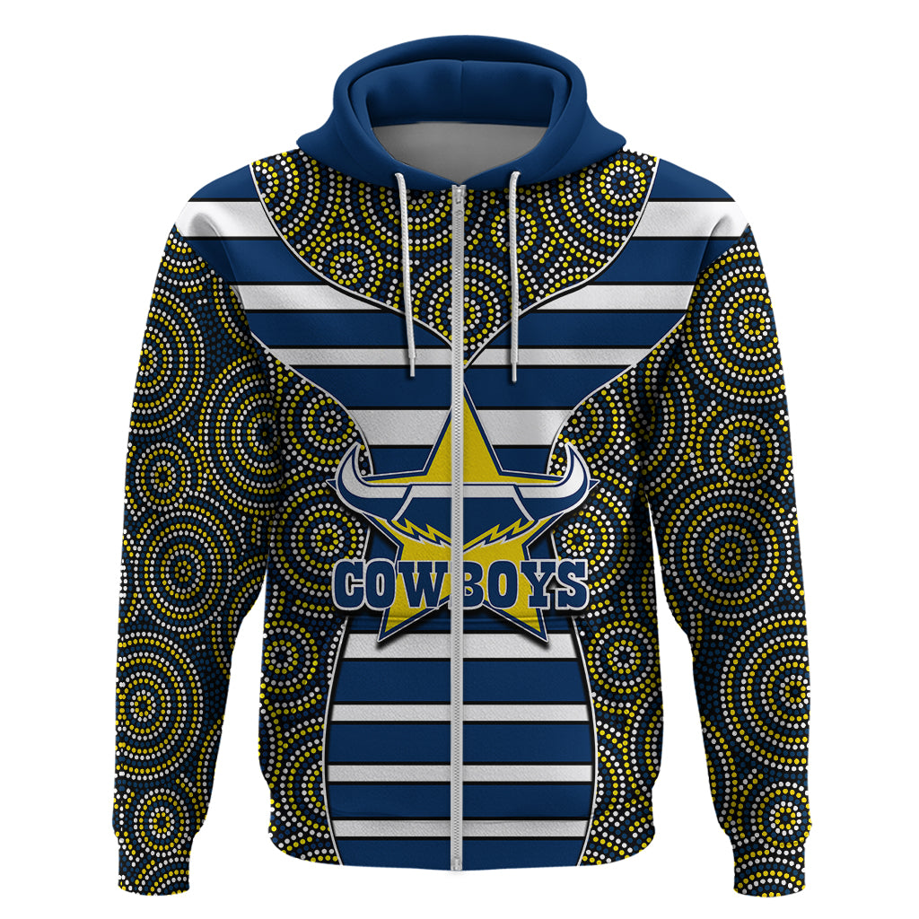 NRL - Cowboys Hoodie Mix Dot Aboriginal LT6 - Vibe Hoodie Shop
