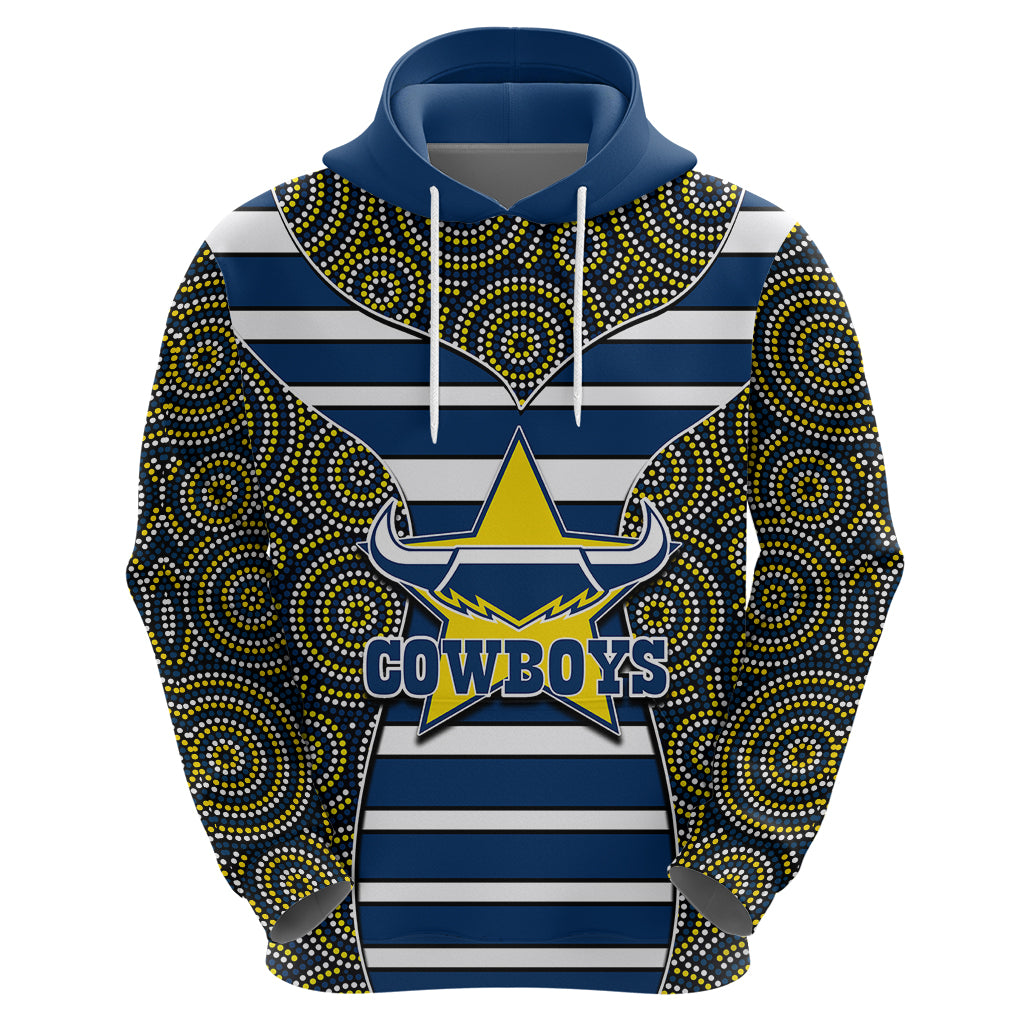 NRL - Cowboys Hoodie Mix Dot Aboriginal LT6 - Vibe Hoodie Shop