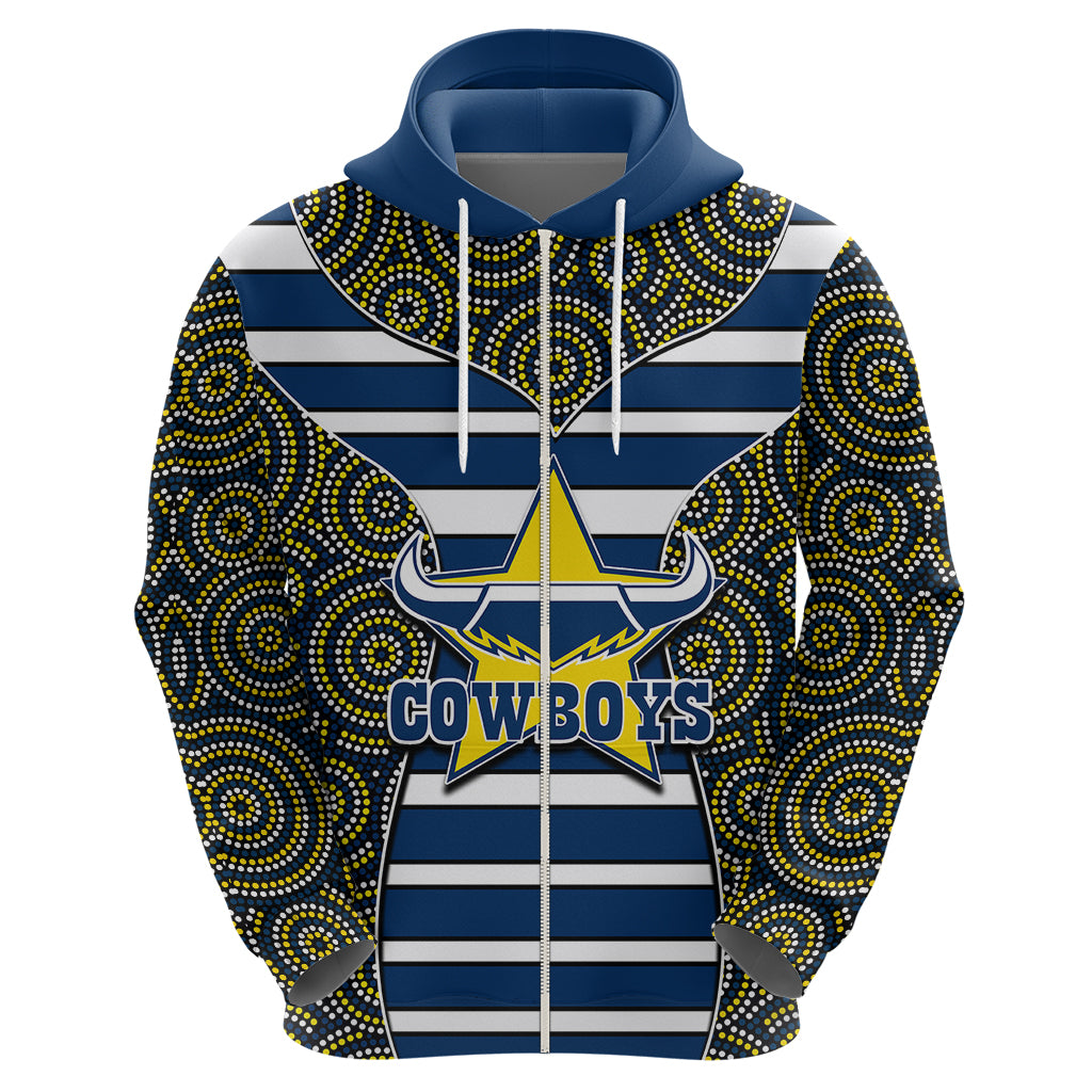NRL - Cowboys Hoodie Mix Dot Aboriginal LT6 - Vibe Hoodie Shop