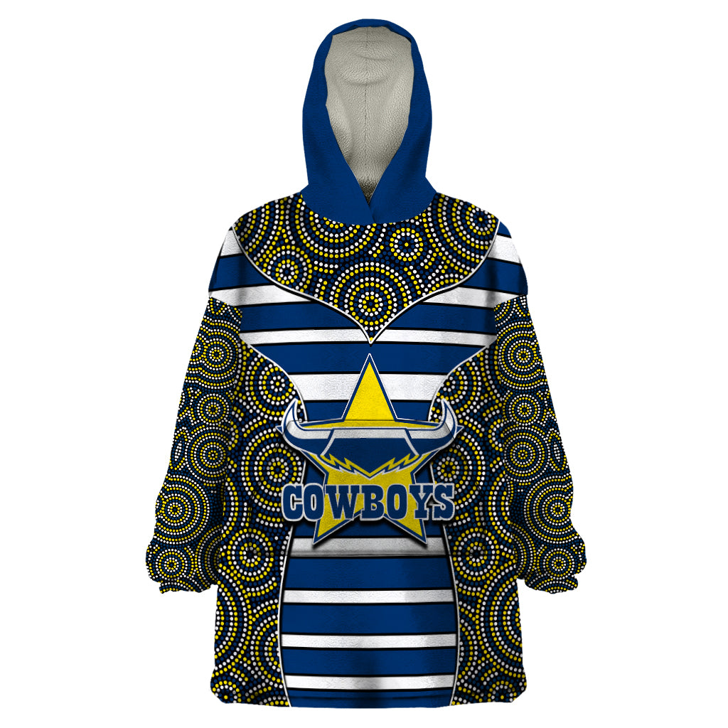 NRL - Cowboys Wearable Blanket Hoodie Mix Dot Aboriginal - Vibe Hoodie Shop