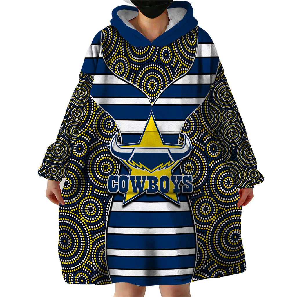 NRL - Cowboys Wearable Blanket Hoodie Mix Dot Aboriginal - Vibe Hoodie Shop