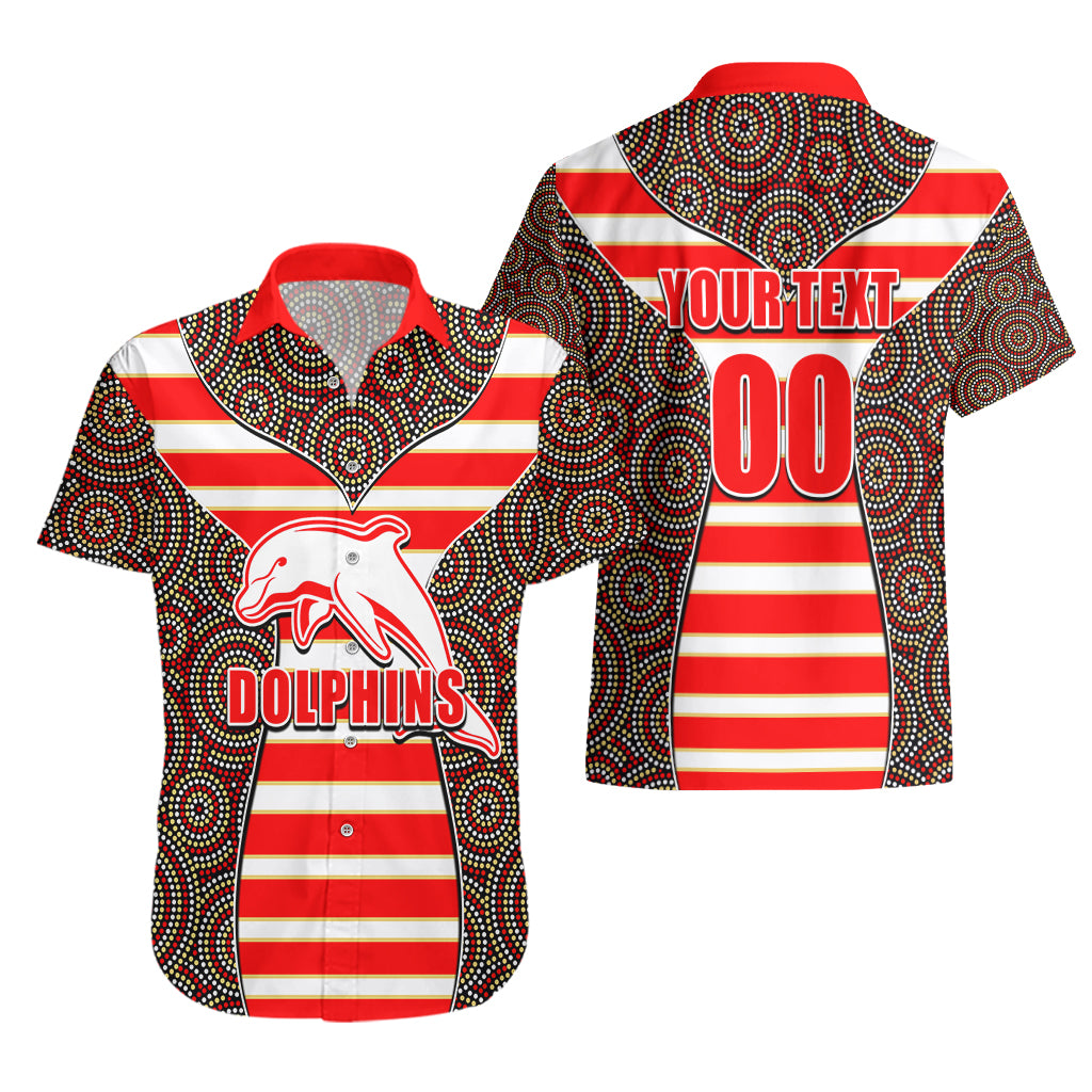 NRL - Dolphins Hawaiian Shirt Mix Dot Aboriginal - Vibe Hoodie Shop