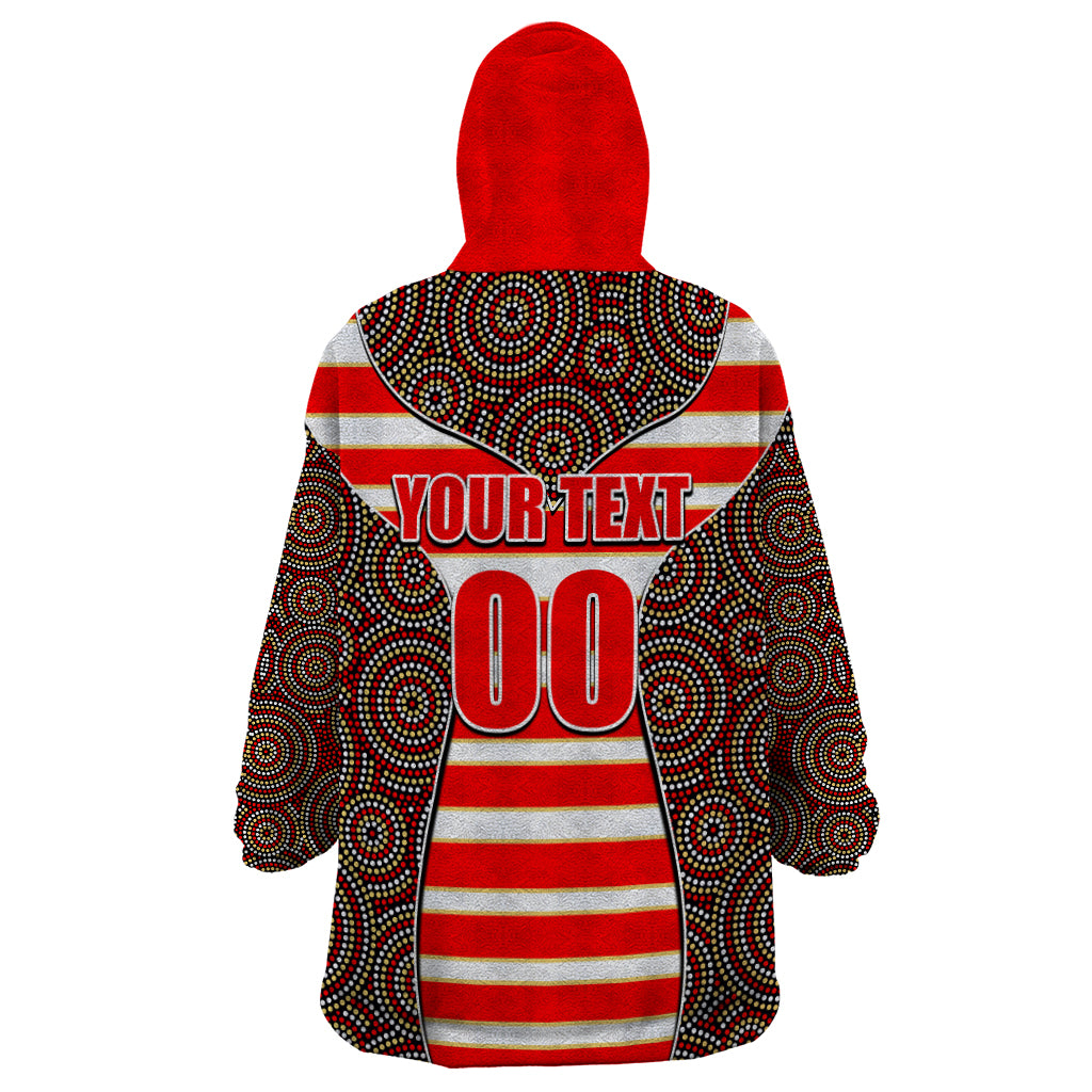 NRL - Dolphins Wearable Blanket Hoodie Mix Dot Aboriginal - Vibe Hoodie Shop