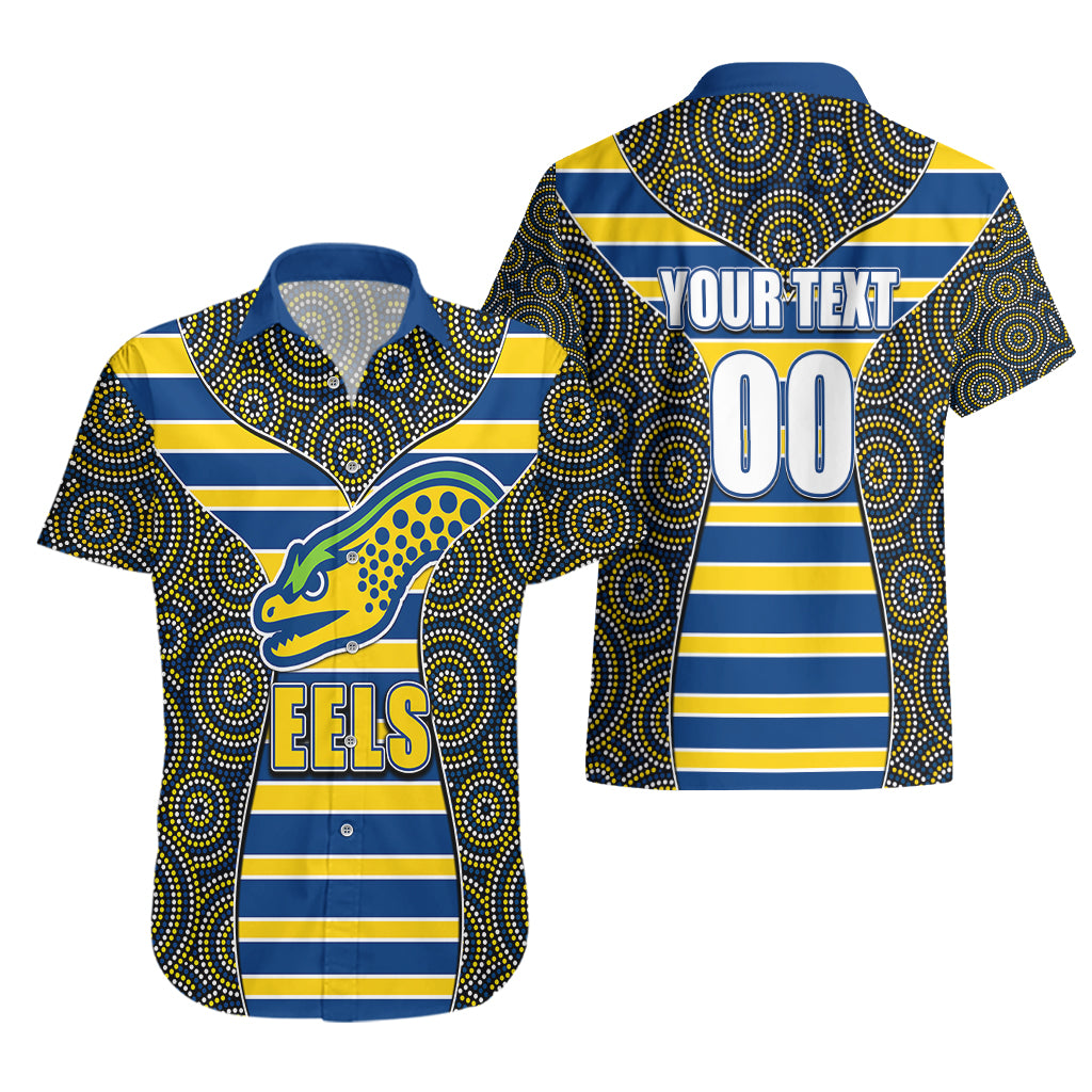 NRL - Eels Hawaiian Shirt Mix Dot Aboriginal - Vibe Hoodie Shop