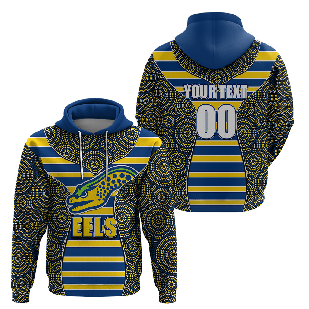 NRL - Eels Hoodie Mix Dot Aboriginal LT6 - Vibe Hoodie Shop