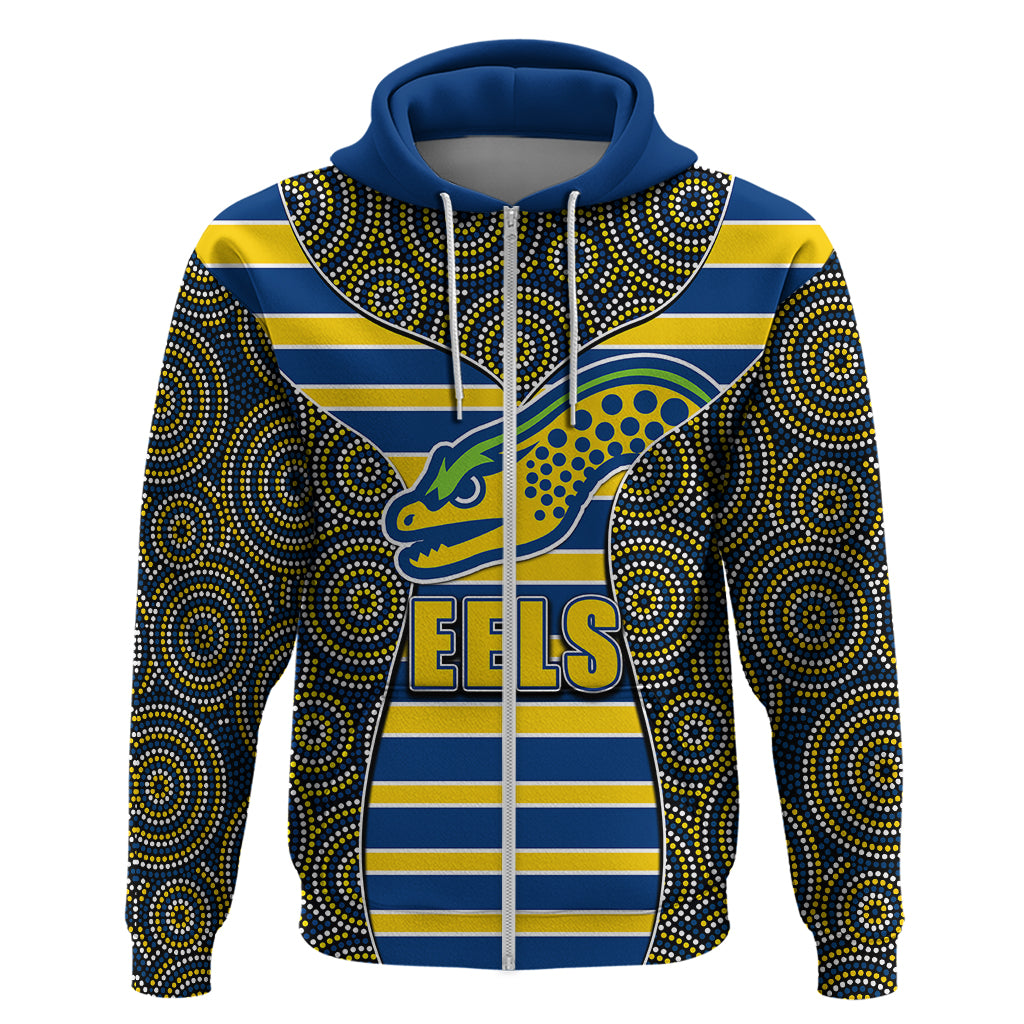 NRL - Eels Hoodie Mix Dot Aboriginal LT6 - Vibe Hoodie Shop