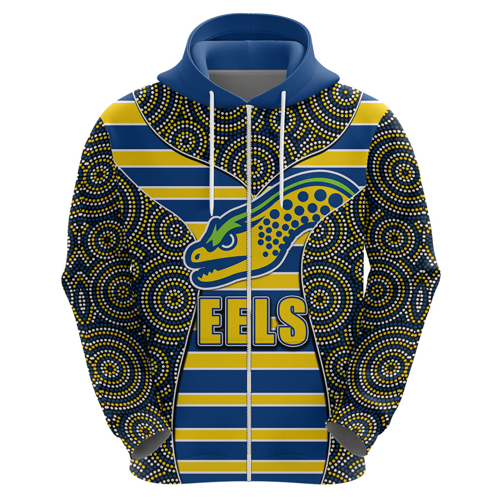 NRL - Eels Hoodie Mix Dot Aboriginal LT6 - Vibe Hoodie Shop
