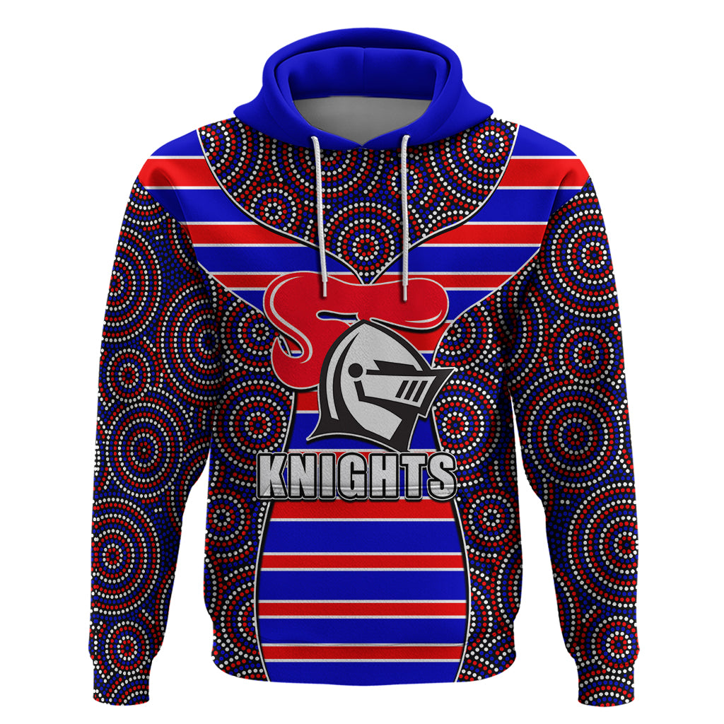 NRL - Knights Hoodie Mix Dot Aboriginal LT6 - Vibe Hoodie Shop